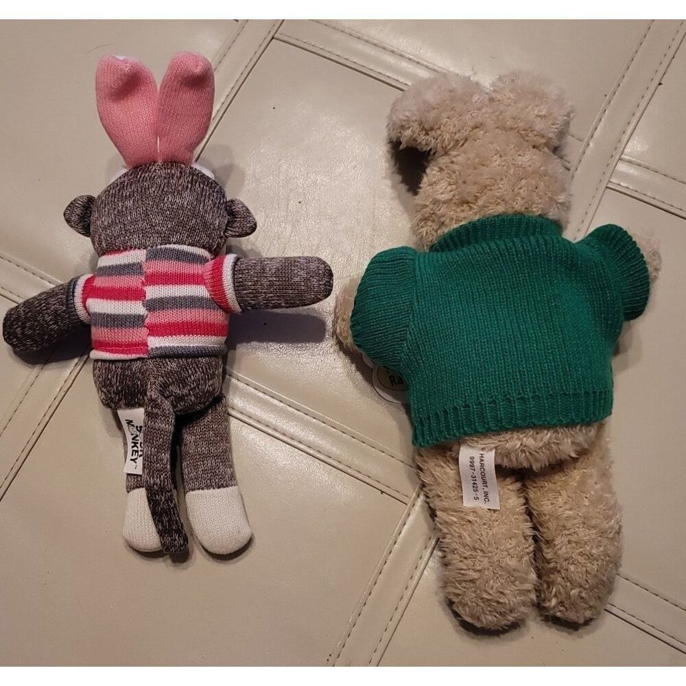BUNDLE Harcourt Alfie Rabbit & Sock Monkey Rabbit Plush - Picture 5 of 7